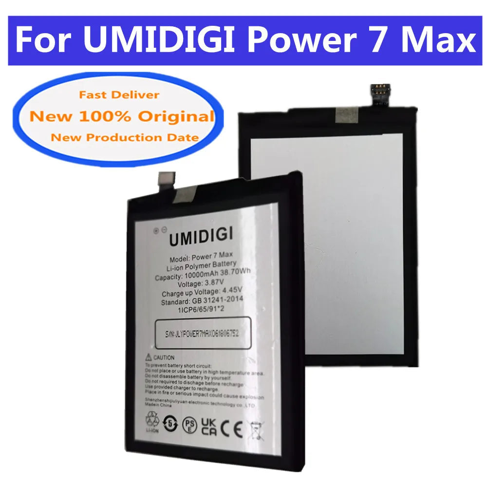 10000mAh 100% Original Battery For Umi Umidigi Power 7 Max Power7 Max Phone Batteries Techelectronicx