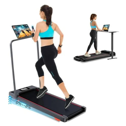 Walking Pad with Handle Bar 3 in 1 Under Desk Treadmill with Hiking Mode 2.5HP Low Noise Walking Treadmill Pad with Remote Cont TechElect