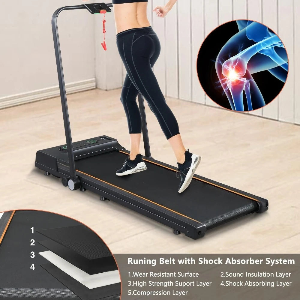 Folding Electric Treadmill Portable Running Treadmill with LCD Display 2.25 HP TechElect