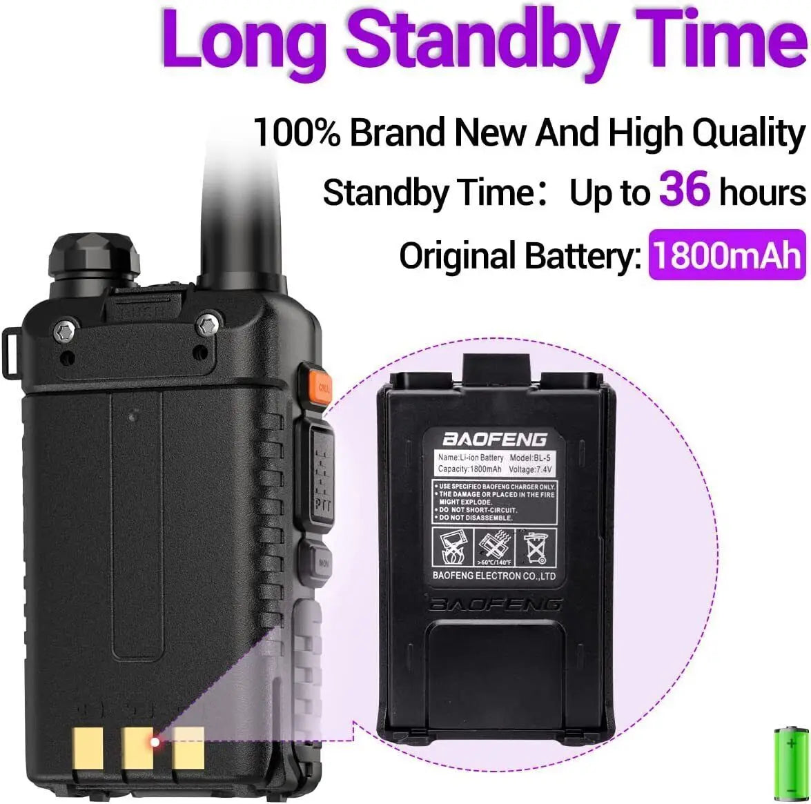 1/2/4 PCS Baofeng UV 5R 8W Walkie Talkie Dual Band VHF UHF Portable FM Amateur 1800mAh UV5R Two way Radio Ham Radio For Climb Techelectronicx