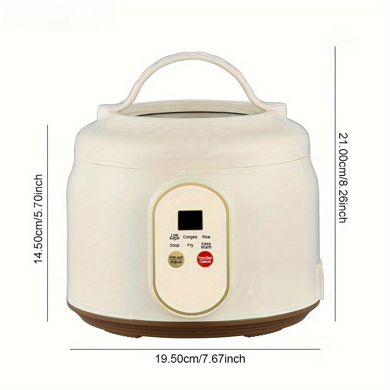 1.8L Electric Rice Cooker Portable MultiCooker Household Rice Pot Non-Stick Smart Low Sugar Cooking Machine for Kitchen and Home Techelectronicx