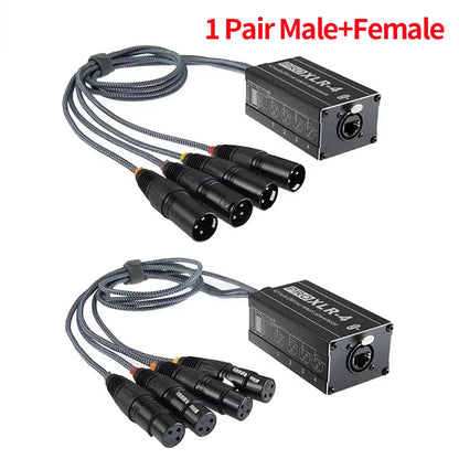 0.7M 4-channel XLR network extenderwith 300meter Ethernet cable extension for DMX stage lighting audio signal transmission Techelectronicx