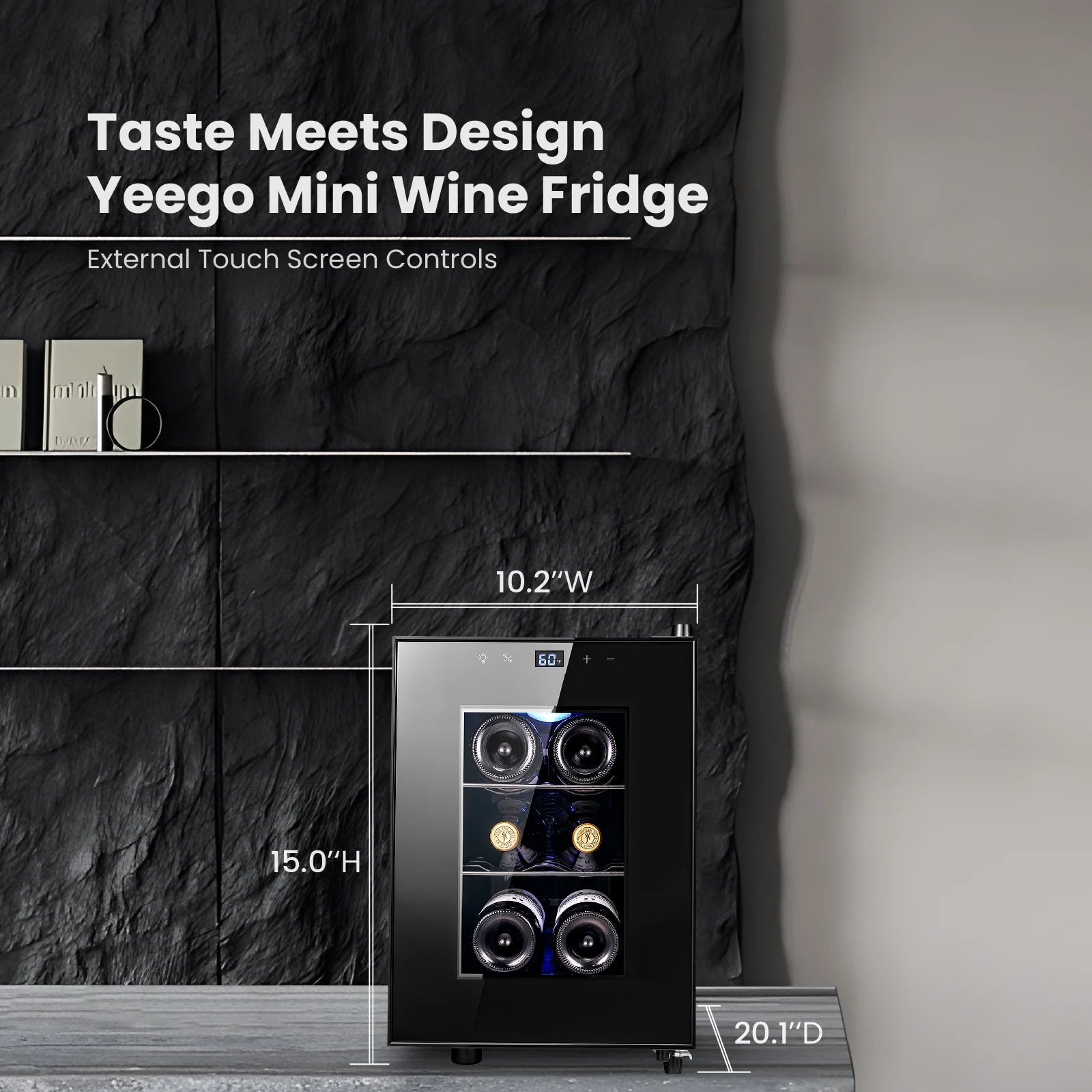 Yeego Mini Wine Fridge - 22L Capacity Semiconductor Cooling Refrigerator with Stylish Glass Door for Perfect Wine Storage Techelectronicx