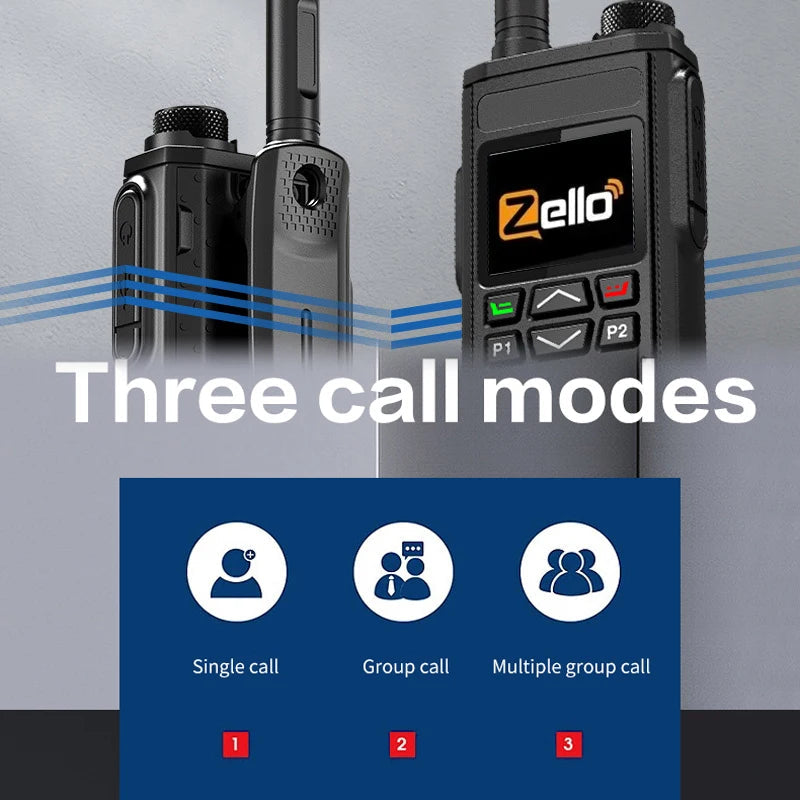 Zello 4G LTE&WiFi POC walkie Talkie - Bluetooth Connection, Long Battery Life, Fast Charging, Essential for Professional Outdoor Techelectronicx