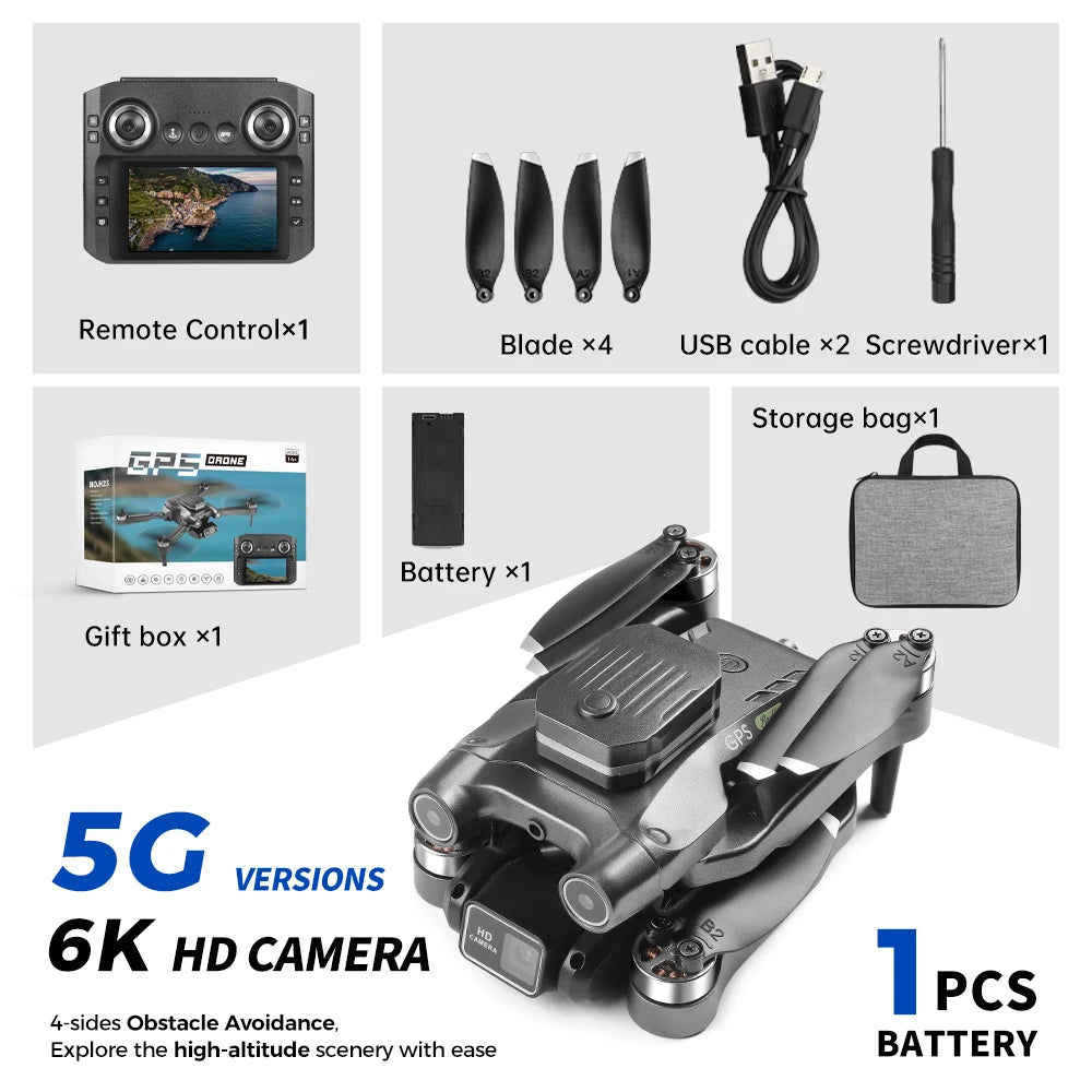 【TYRC H23】Rc Camera drone 6K professional high-definition With screen camera long-lasting brushless motor obstacle avoidance Techelectronicx