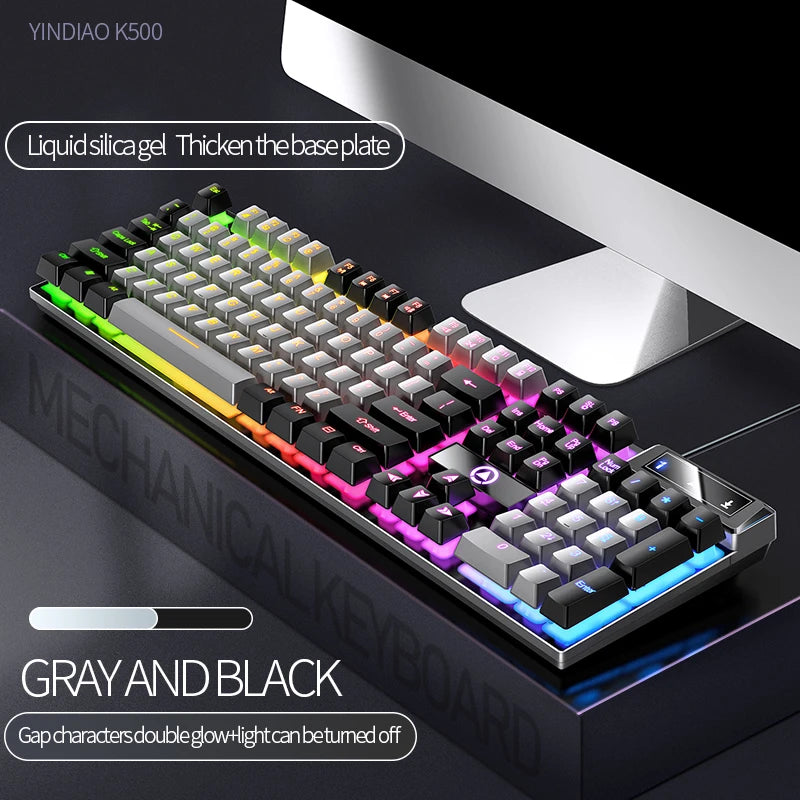 YINDIAO Keyboard Gaming Wired Laptop Desktops PC Computer Office Accessories Low Profile Gamer Keyboards With Numpad Techelectronicx