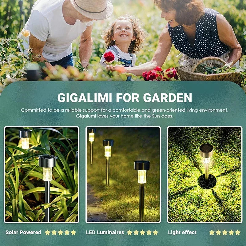 10Pack Solar Outdoor Lights Garden Lantern Solar Powered Lamp Waterproof Landscape Lighting Pathway Yard Lawn Garden Decoration Techelectronicx