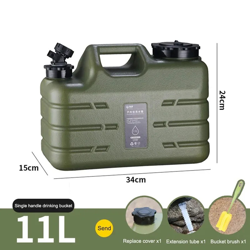 11L Water Bucket Large Capacity Portable Drinking Water Canister with Detachable Faucet No Leakage for Outdoor Travel Driving Techelectronicx