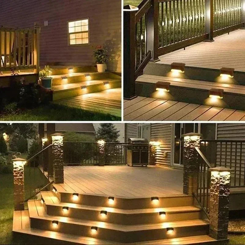 1-12 Pack Solar Deck Lights Outdoor Step Lights Waterproof Led Solar Lamp for Railing Stairs Step Fence Yard Patio and Pathway Techelectronicx