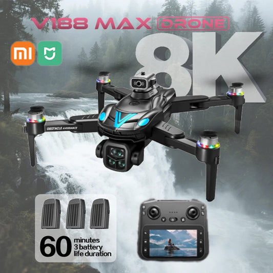 Xiaomi Mijia V188 MAX Drone Professional HD 8K Dual Camera Optical Flow Brushless RC Quadcopter Foldable Aerial Photography toy Techelectronicx