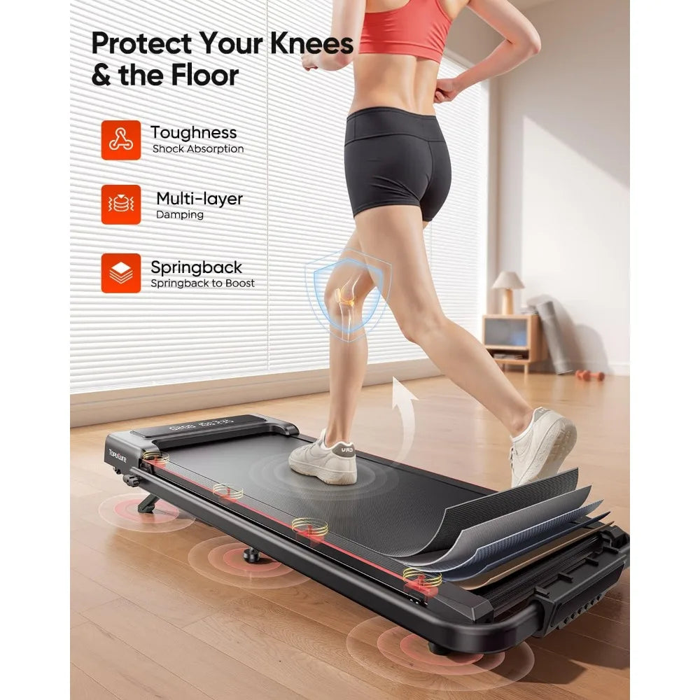 Compact 4-in-1 Folding Treadmill with Adjustable Incline, 2.5HP Motor, Dual Display, and Mute Control for Under Desk Use TechElect
