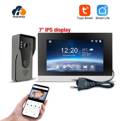 1080P Video intercom  System DoorPhone for Home  TUYA Wireless WiFi Smart with  Infrared night vision doorbell Motion detection - TechElect