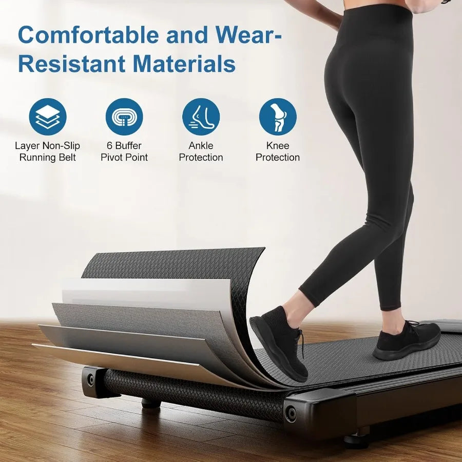 Walking Pad, Smart Under Desk Treadmill for Home Office, No-Assembly Treadmills with Remote Control, 2.5 HP, 300 lbs Capacity TechElect