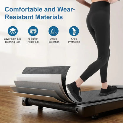 Walking Pad, Smart Under Desk Treadmill for Home Office, No-Assembly Treadmills with Remote Control, 2.5 HP, 300 lbs Capacity TechElect
