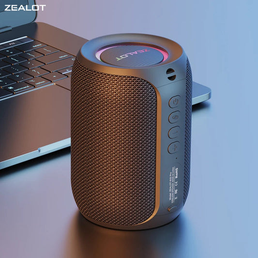 Zealot-S32PRO Powerful Bluetooth Speaker, Bass Wireless, LED Light, Outdoor Speakers, Subwoofer, Waterproof Sound Box Support Techelectronicx
