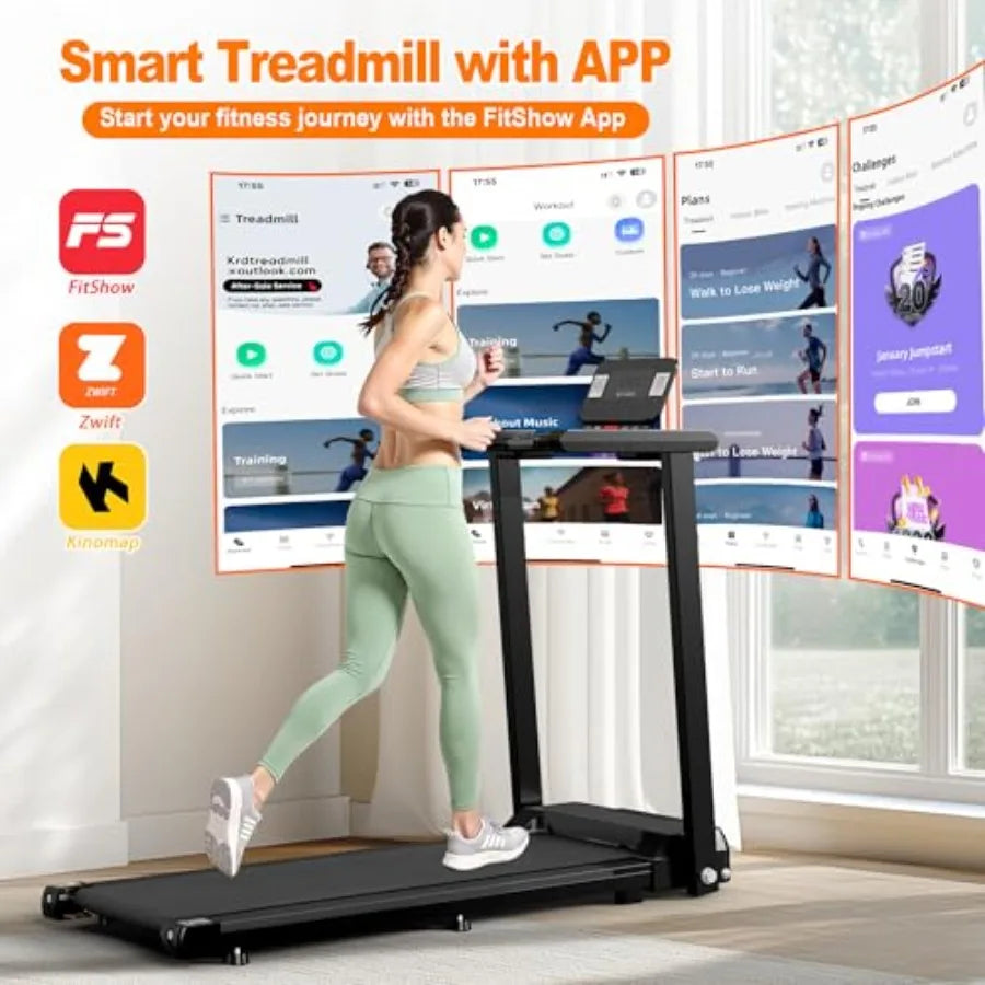 Foldable Treadmill for Home 2.5HP Quiet Brushless Motor 300 LB Capacity Smart Fitshow App Control Small Treadmills for Small Sp TechElect
