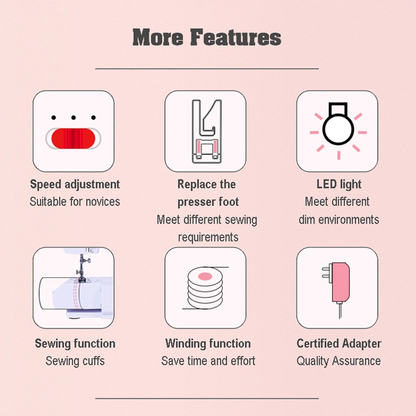 12 Stitches Electric Sewing Machine Mini Double Thread Sewing Machine with Foot Pedal High Quality US Plug TechElect