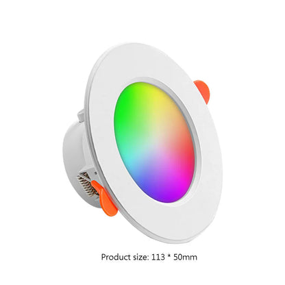1-10PCS LED Downlight Bluetooth TUYA 110/220V Dimmable Spot Light Recessed Round Light Spot Bluetooth Lamp For Alexa Google Home Techelectronicx