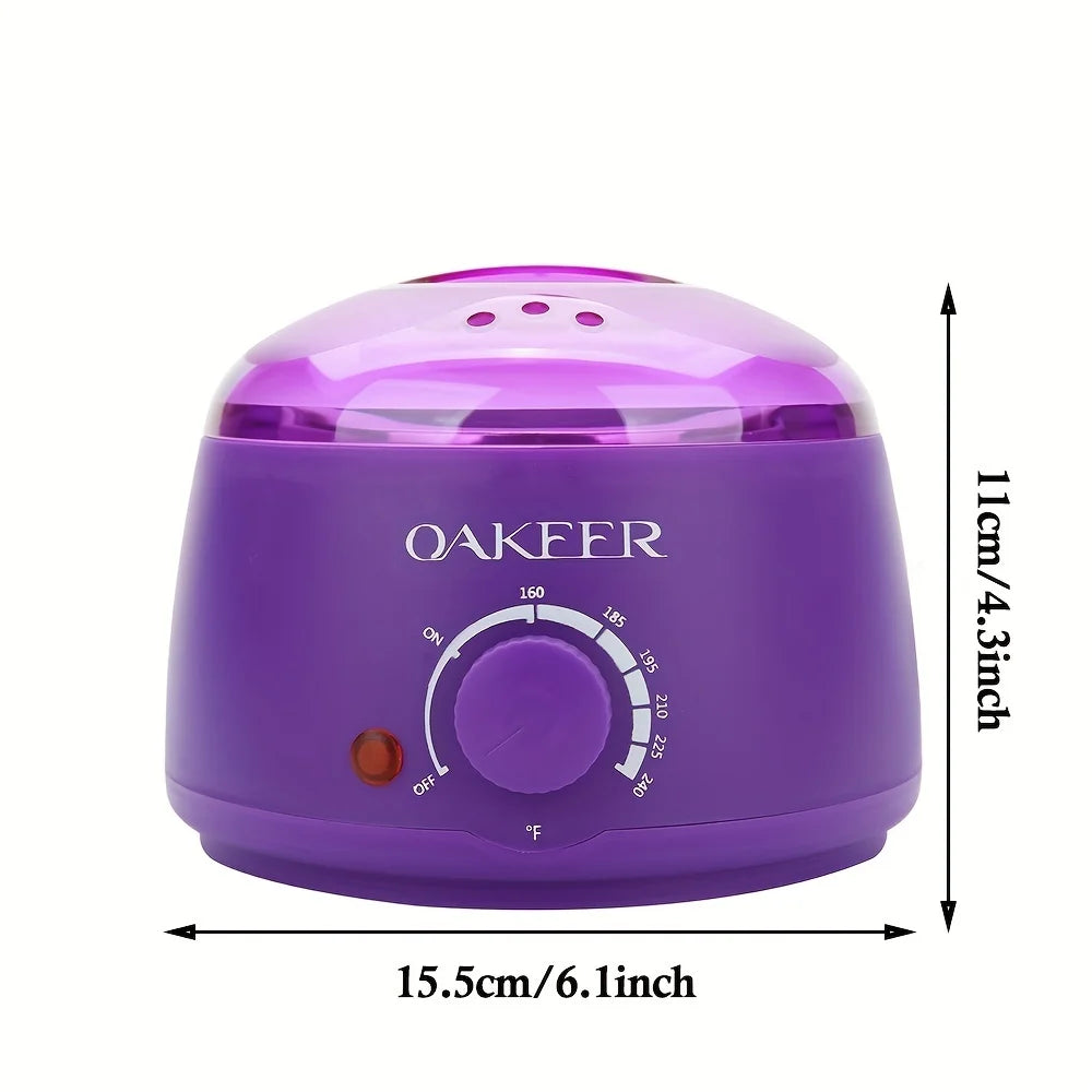 [EU Plug] 200ml Purple Wax Melting Machine + 200g Wax Beans Set, Wax Heating, Wax Hair Removal And Wax Therapy Machine TechElect