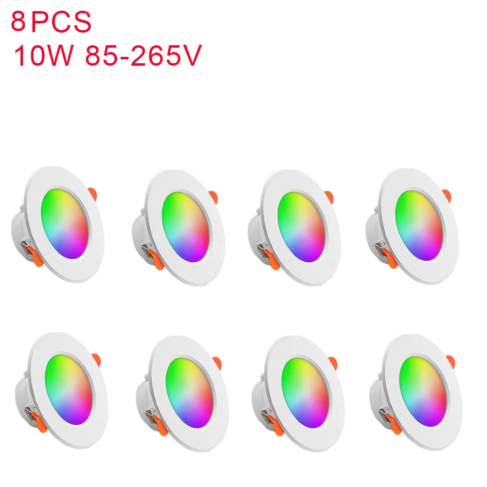 1-10PCS LED Downlight Bluetooth TUYA 110/220V Dimmable Spot Light Recessed Round Light Spot Bluetooth Lamp For Alexa Google Home Techelectronicx