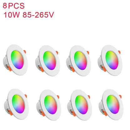 1-10PCS LED Downlight Bluetooth TUYA 110/220V Dimmable Spot Light Recessed Round Light Spot Bluetooth Lamp For Alexa Google Home Techelectronicx
