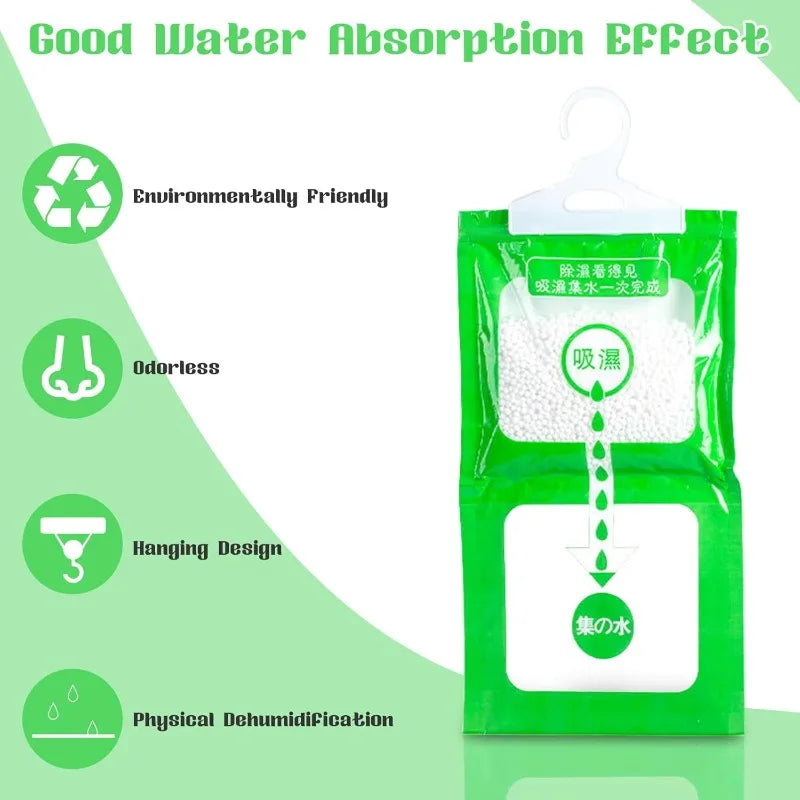 YUANJ 10PCS Moisture Absorber Hanging Drying Clothes Dehumidifier Wardrobe Dehumidifier Dry Bag Indoor Desiccant Eco Friendlya TechElect