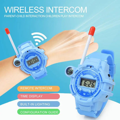 1 Pair Electronic Walkie Talkie Watch Interactive Two-Way Radio Walky Talky Spying Gadgets Birthday Gift for Boys Girls Techelectronicx