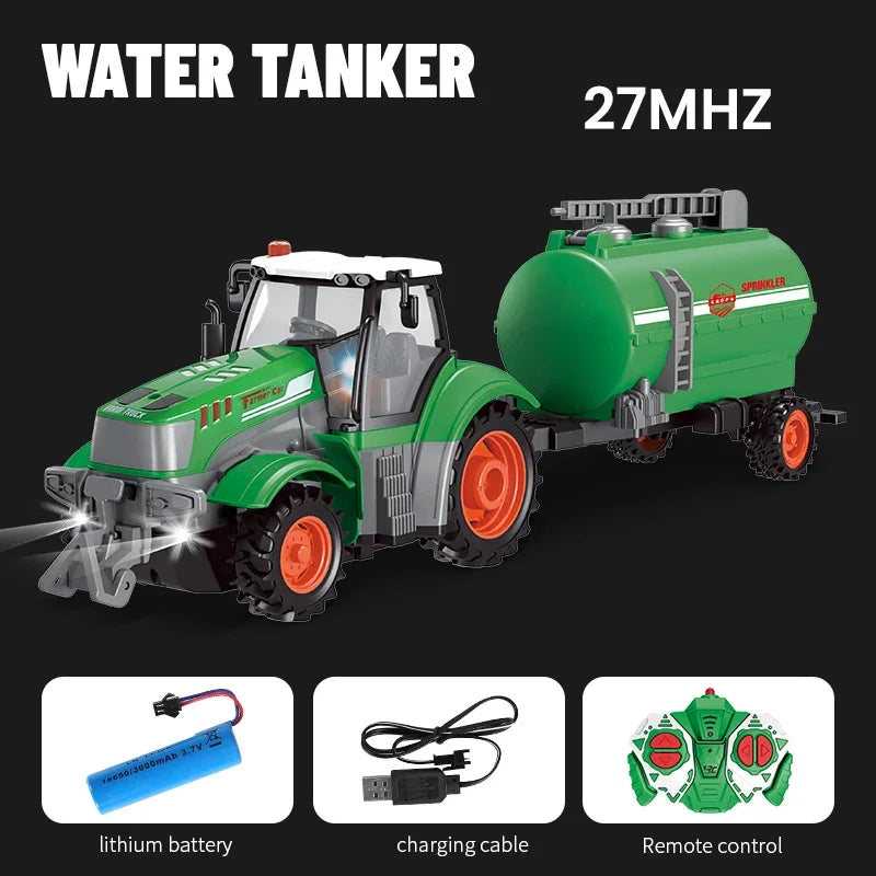 1/24 4Ch Rc Car with Light Remote Control Farmer Vehicle Simulated Electric Model Toys Engineering Vehicle Children Boys Gift Techelectronicx