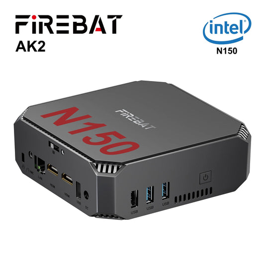 FIREBAT AK2 PLUS MiniPC Intel N150 Dual Band WiFi5 BT4.2 16GB 512GB Desktop Gaming Computer Mini PC Gamer Techelectronicx