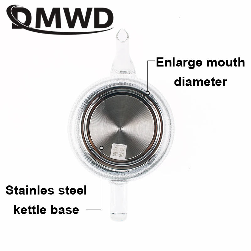 1.2L MINI Electric Kettle Glass Quick Heating Hot Water Boiling Teapot Blue Light Heater Pot Boiler Auto-Power Off Cooker Cup EU Techelectronicx