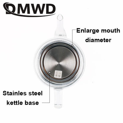 1.2L MINI Electric Kettle Glass Quick Heating Hot Water Boiling Teapot Blue Light Heater Pot Boiler Auto-Power Off Cooker Cup EU Techelectronicx