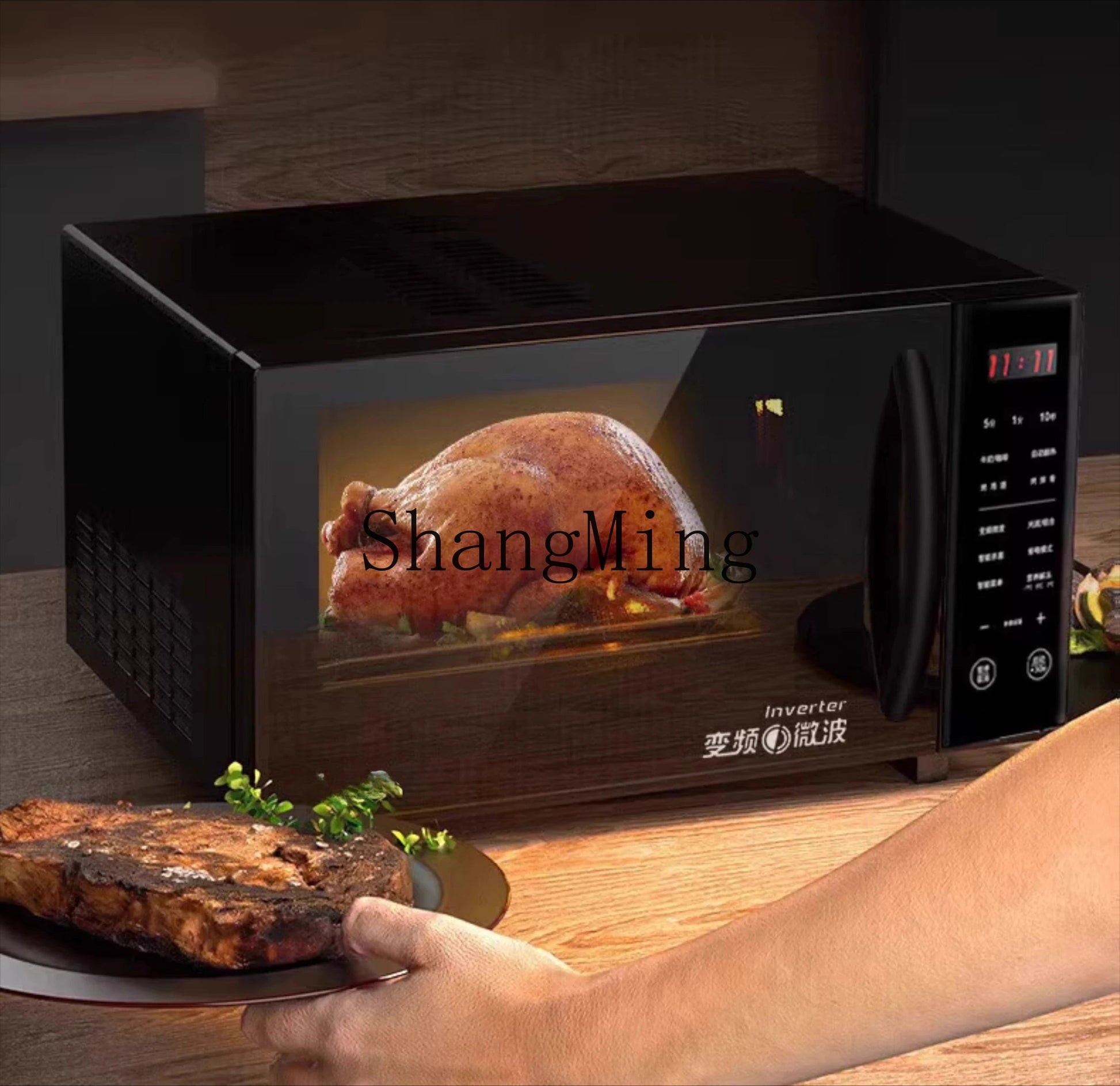 ZYY frequency conversion microwave oven household intelligent light wave furnace micro-steaming oven integrated machine Techelectronicx