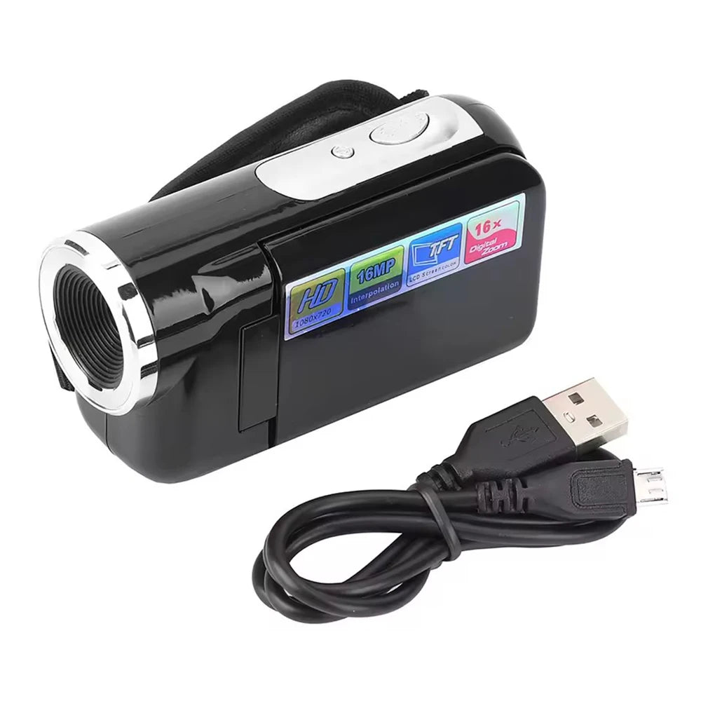 1080P Digital Camera 2 Inch Rotatable Screen Camera 16MP Vlog Camcorder Video Recorder 16x Zoom DV Video Camera with USB Cable - TechElect
