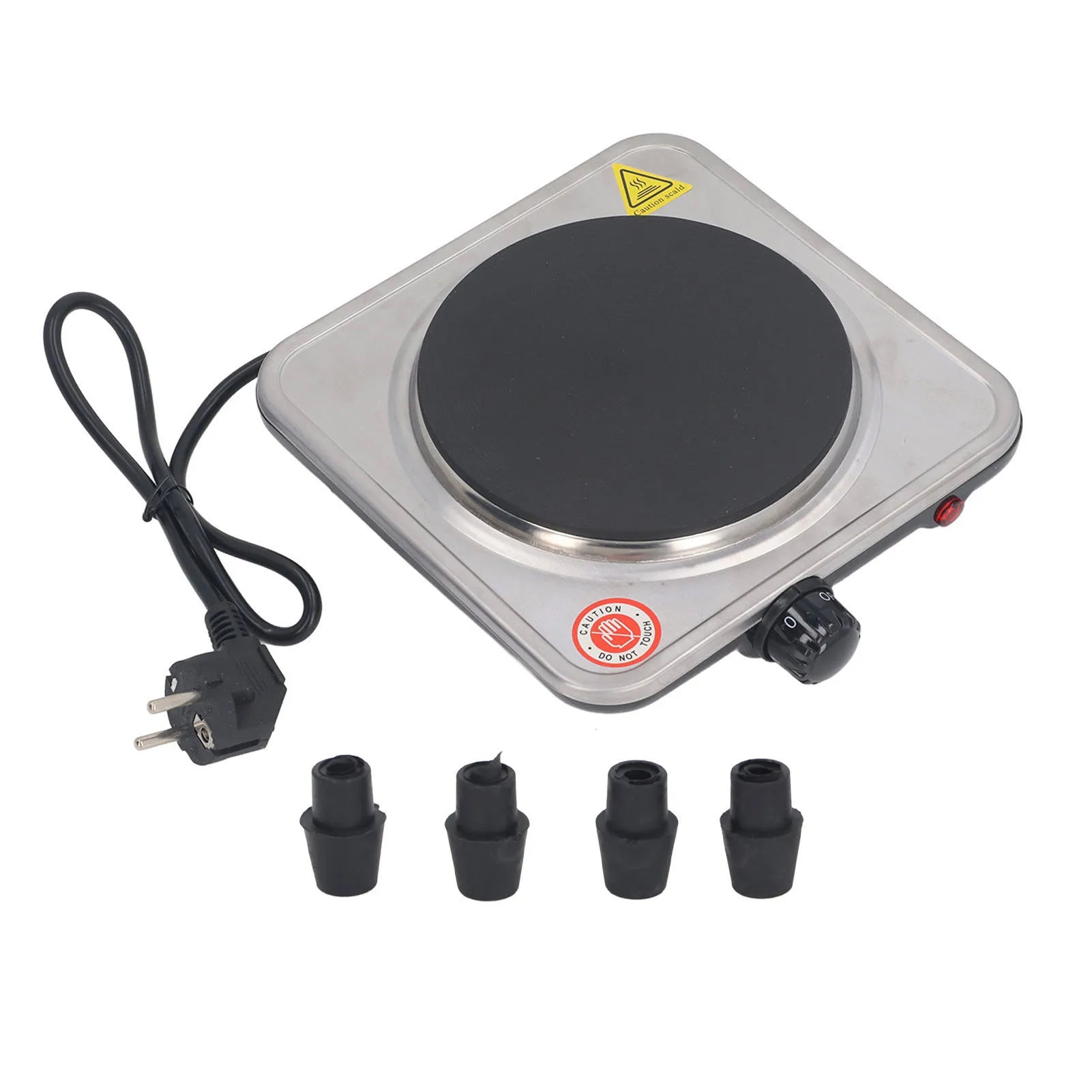 1000W Electric Stove Countertop Single Burner 5 Level Temperature Control Hot Plate for Cooking Stainless Steel Base 220V EU Techelectronicx