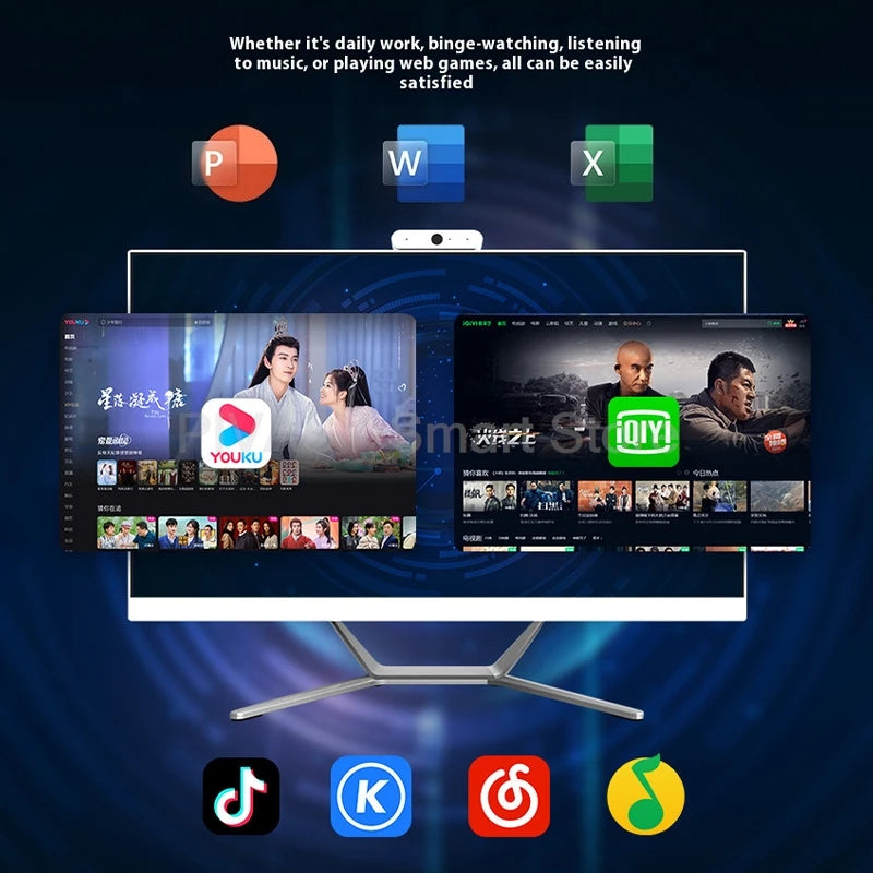 23.8 Inch New Ultra-Thin All-in-One Desktop PC FHD IPS 1920*1080 75Hz Convenient Support Wall-Mountable tv for Home Business TechElect