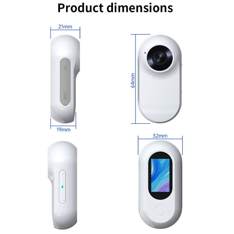 1080P Action Camera 1080P Portable Versatile Mount Anywhere for Travel Pets Ride Sport Vlog Mini Wireless Camera with Carry box Tech Electronics