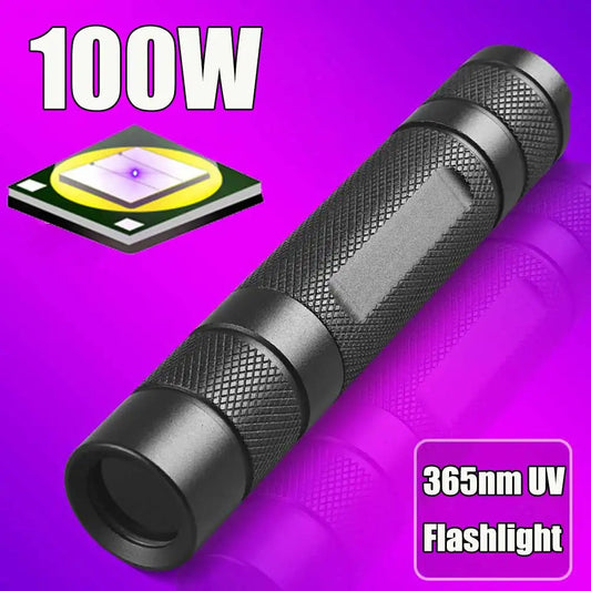 100W 365nm UV Flashlight Fluorescent Antigen Reagent Detection Lamp Waterproof UV Black Mirror Woodruff Special Identification Techelectronicx