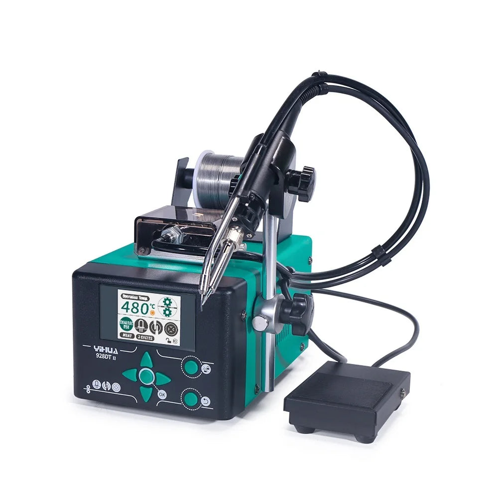 YIHUA 928DT-II 230W Soldering iron Auto Send Tin Soldering Station Fast Heating Tin Feeder Foot Rest Welding Machine Tools TechElect