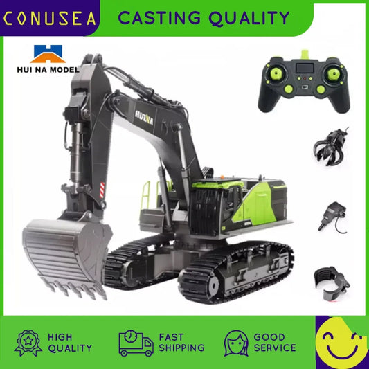 1/14 HUINA 1593 582 RC Excavator Dumper Truck crawler Alloy Tractor Loader 2.4G Radio Controlled Car Engineering toy for boy Techelectronicx
