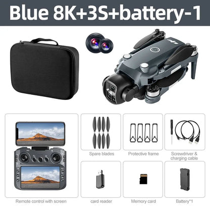 Xiaomi V988 Drone 4K Professional 8K HD Camera 360° Obstacle Avoidance Brushless GPS Quadcopter FPV RC Dron Toy with Big Screen TechElect