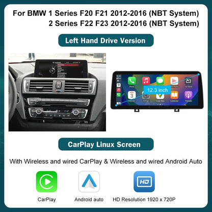 10.25'12.3' Wireless CarPlay Android Auto Multimedia Display Screen For BMW 1 2 3 4 Series F20 F21 F22 F30 F31 F32 F33 Techelectronicx