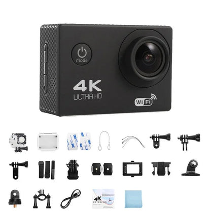 2.0" Action Camera Ultra HD 4K 30FPS WiFi Underwater Cameras Waterproof Helmet Bicycle Video Recording Cameras Outdoor Sport Cam TechElect