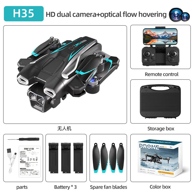 【TYRC H35】Rc camera drone 4K professional high-definition camera brushless motor long-range obstacle avoidance Techelectronicx
