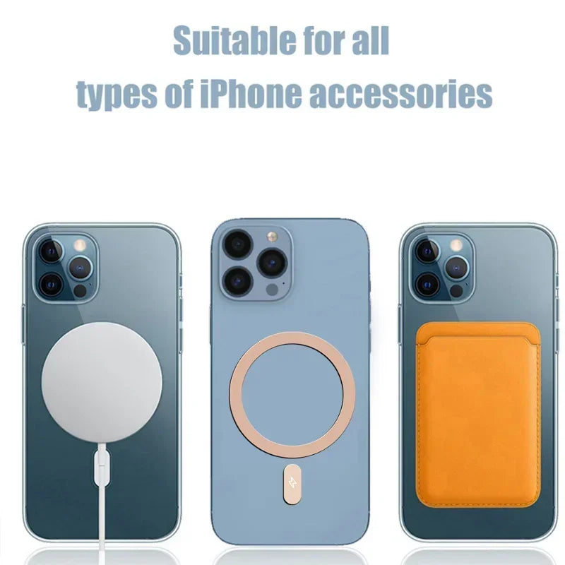 Magnetic Metal Plate Ring for Magsafe Wireless Charger Iron Sheet Sticker Magnet Cellphone Holder for IPhone 16 15 14 13 Pro Max Techelectronicx