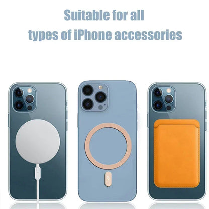 Magnetic Metal Plate Ring for Magsafe Wireless Charger Iron Sheet Sticker Magnet Cellphone Holder for IPhone 16 15 14 13 Pro Max Techelectronicx