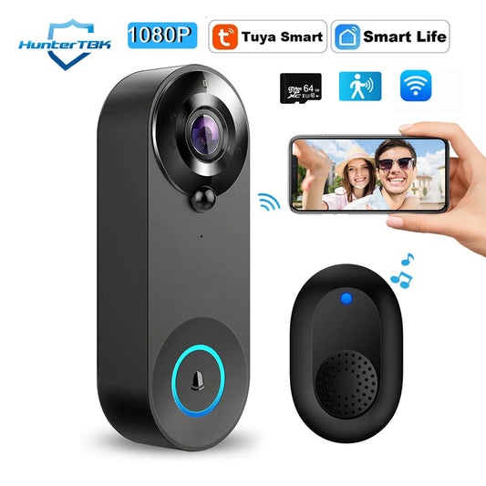 1080P Wireless Video Doorbell Camera WiFi Smart Door Bell Tuya Smart Home Security Motion Detect Night Vision Intercom Doorbell Techelectronicx