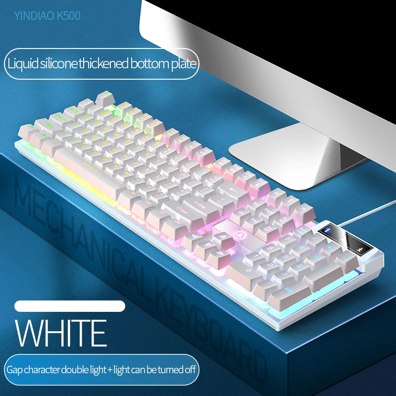 YINDIAO Keyboard Gaming Wired Laptop Desktops PC Computer Office Accessories Low Profile Gamer Keyboards With Numpad Techelectronicx