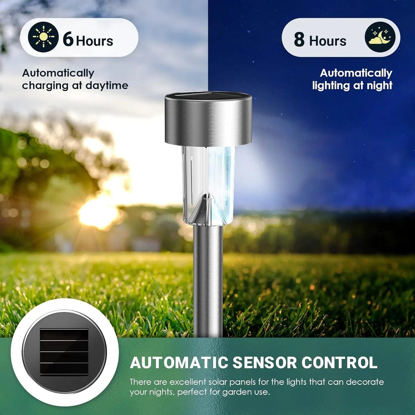1 pcs Solar LED Outdoor Lights Garden Lamps Powered Waterproof Landscape Path Yard Backyard Lawn Patio Decorative LED Lighting TechElect