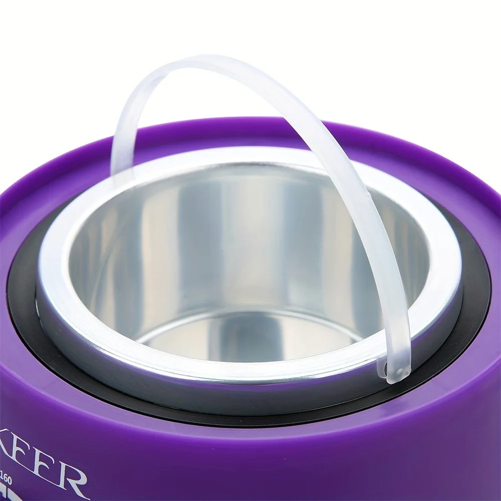 [EU Plug] 200ml Purple Wax Melting Machine + 200g Wax Beans Set, Wax Heating, Wax Hair Removal And Wax Therapy Machine TechElect