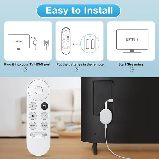 (Remote ONLY)G9N9N Replacement Voice Remote Control for Google Chromecast 4k Snow Streaming Media Player TechElect